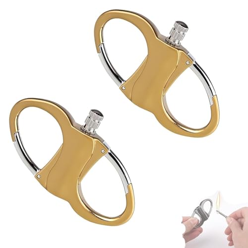 Encendedor con Llavero, Cerillas Impermeables, Juego de Iniciadores de Fuego Portátiles de Emergencia for Montañismo, Kit de Iniciadores de Fuego de Pedernal y Acero(Gold+Gold)