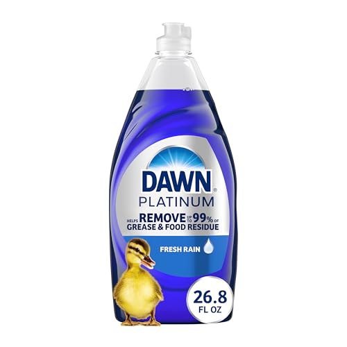 Dawn Platinum Liquid Dish Soap, Dishwashing Liquid, Grease Removal, Fresh Rain, 26.8oz