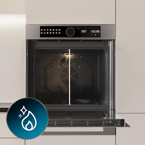 Cecotec Einbau-Backofen Pyrolyse 73L Bolero Hexa P516000 Line. 3250W, 14 Funktionen, Dual Display, Pizza- und Airfryer-Master, Kühlgebläse, Schnellaufheizfunktion, Abtau-Modus, Umluft, Eco-Modus