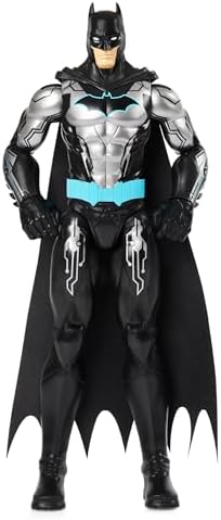 DC Comics Batman 12-inch Bat-Tech Action Figure (Black/Blue Suit), Kids Toys for Boys Aged 3 and up
