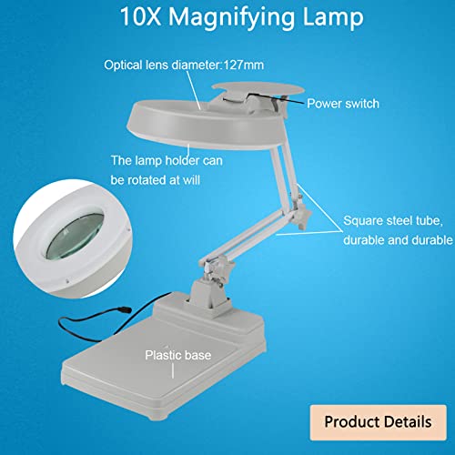 Oysfeel Led Swing Arm 10X Magnifying Lamp thumb #1