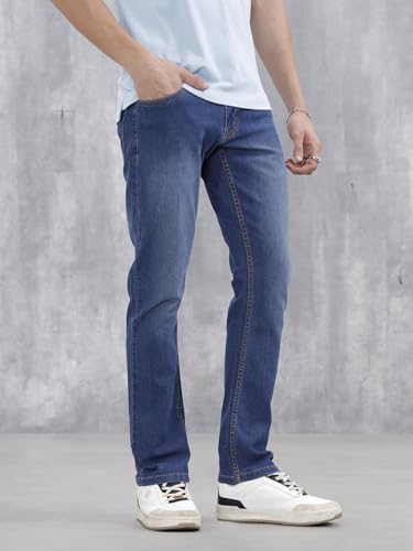 Image of WROGN Men's Cotton Stretch Jeans | Solid | Slim Fit