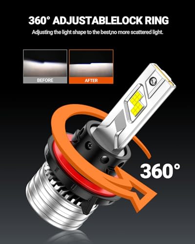 Image of SEALIGHT H13 /9008 Bulbs, 1100% 70000LM Ultra Brightness H13 Bulbs,Real 1:1 Size 6500K Cool White, IP68 Waterproof Fog Bulb, Plug and Play, Pack of 2