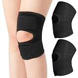 XTUDOU® 2 Stück Kniebandage Meniskus für Damen und Herren, Kniebandage mit Klettverschluss, Knie Schiene Geeignet Bei Arthritis, LäUfern, Meniskusrissen und Knieschmerzen(Schwarz Xl)