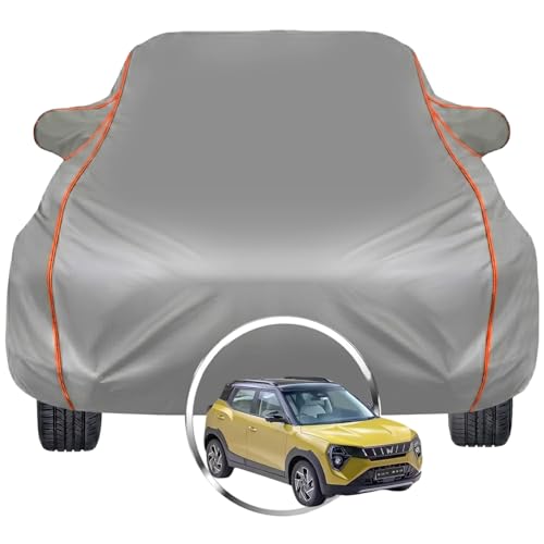Image of Pivalo Car Cover for Mahindra XUV 3XO - Fits All Model & Year | 100% Waterproof All-Weather UV & Paint Protection | Premium 3-Layer Fabric | Triple Stitched with Reflective Piping (Grey)