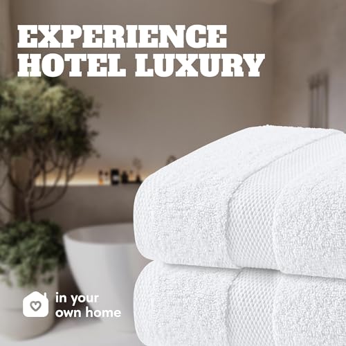 Image of Wealuxe Cotton Bath Towels - Soft and Absorbent Hotel Towel - 27x52 Inch - 4 Pack - White