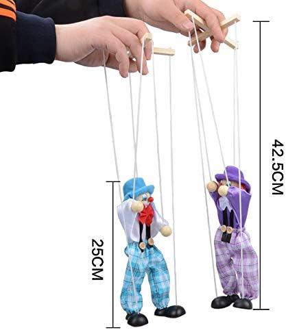 Creative Pull String Puppet Kid Toys Clown Puppet Funny Puppet Wooden Marionette Best Gift for Children Kid Use 1PCS Adorable Quality and Durable Useful and Practical