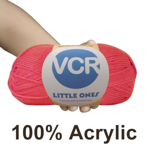 Image of VCR Ruby Pink Yarn, 100 Grams Hank, 190 Meters Length, Acrylic Ball for Crochet and Knitting, Soft Crosia Threads, Pack of 1 Yarn, Suitable for DIY Crafts