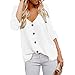 Produktbild Ouice Damen Hemd, V-Ausschnitt, Langarm, elegant, Seide, Casual, klassisch, schick, mit Knöpfen, für Herbst Gr. XXL, 4-blanc