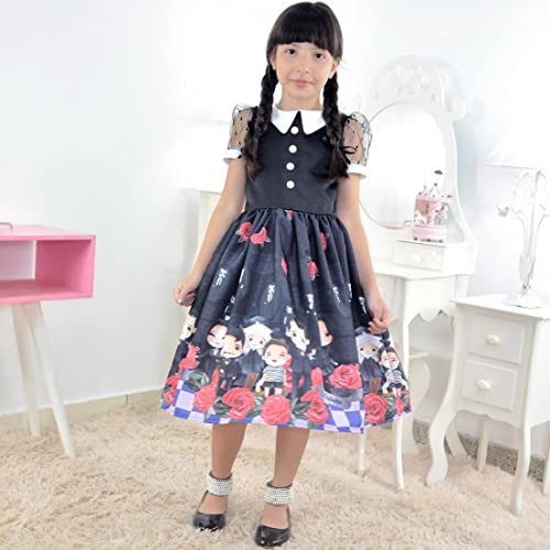 Vestido Wandinha Família Addams - 6 Meses a 10 anos