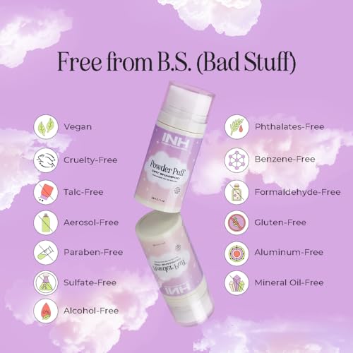 INH Hair Non Aerosol Dry Shampoo | Volumizing Hair Texture Powder for Oily Hair | Vegan, Non Toxic & Color Safe Puff Shampoo for Women & Men | Sulfate, Chemical & Talc Free | No White Residue, 28g/1oz