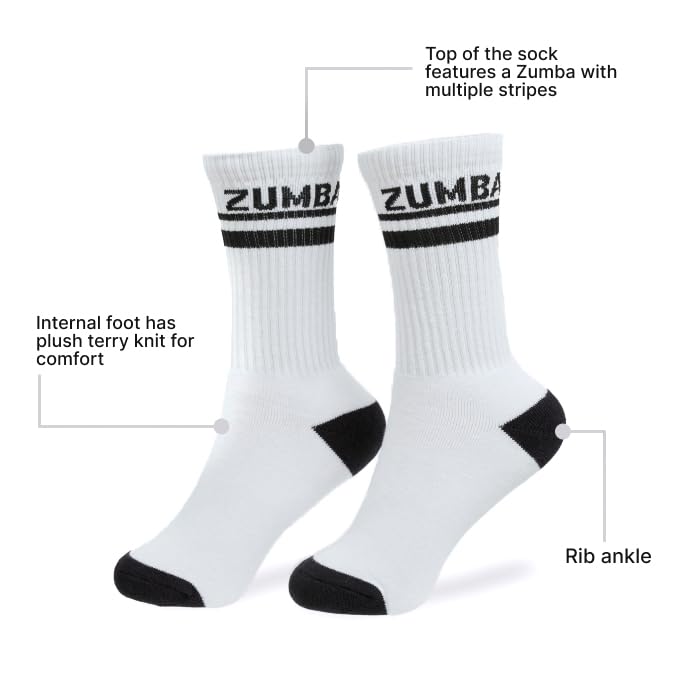 Image of ZUMBA Crew Socks Women - Core Plush High Style Calf Socks for Women, Everyday Comfort 1 Pair