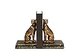 Comfy Hour Farmhouse Home Decor Collection Polyresin Solid Heavy Set of L/R Cheetah Art Bookends, 1 Pair, Gold