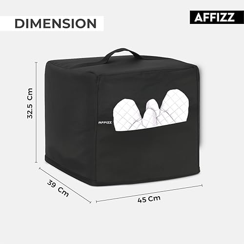 Image of Dustproof & Oil-Proof Air Fryer Cover for Philips 9L NA352 /00 - Polyester Waterproof Kitchen Oven and Home Appliances with Handle & Pocket | for Women, Men & Everyday Use, Black