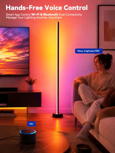 Image of GLOWRIUM Smart Corner Floor Lamp, RGBY+IC LED Floor Lamp for Living Room