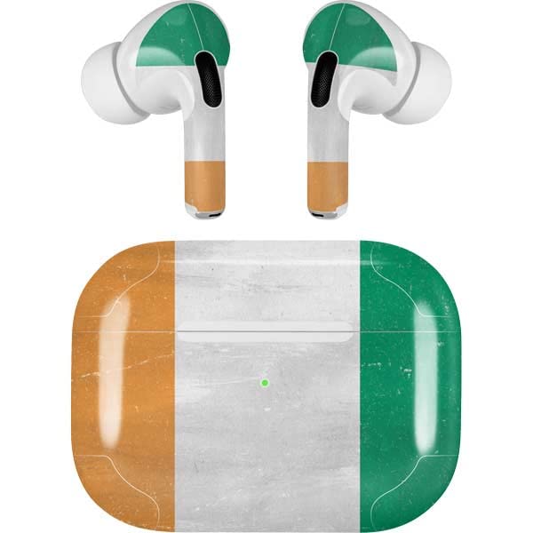 Skinit Decal Audio Skin Compatible with Apple AirPods Pro (2rd Gen, 2022) - Skinit Originally Designed Ivory Coast Flag Distressed Design