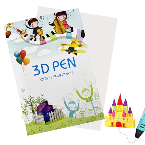 Quesuc Stampa 3D, Libro Di Disegno Colorato, 22 Motivi Di Carta Spessa Con Una Piastra Trasparente, Modello Di Graffiti Per Penna 3D Per Bambini, Regalo Fai Da Te