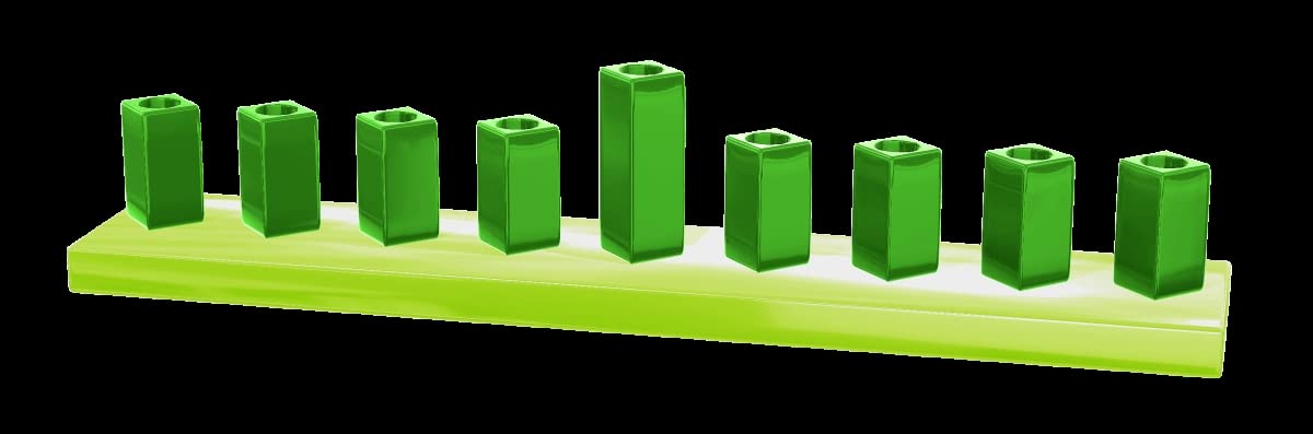 A&M Judaica & Gifts 59053 0.64 x 2 x 2 in. Hanukkah Menorah Enamel - Green