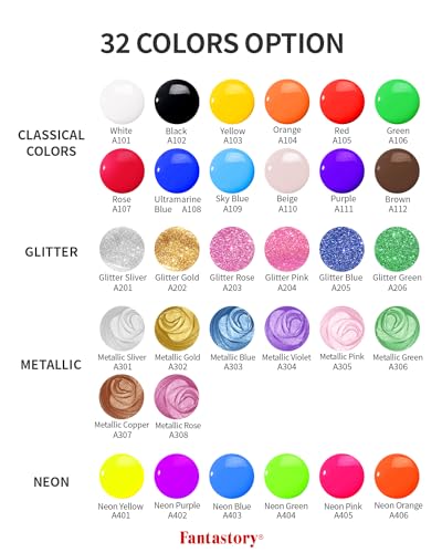 Fantastory 32 TEMPERA PAINT Paint For Kids 32 Colors (2 Oz Each) Washable Tempera Paint, Kids Poster Paint Sponge Painting thumb #1