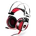 Produktbild CSZH 3,5 mm Gaming Game Headset Kopfhörer Kopfhörer Stirnband mit Mikrofon Stereo Bass LED-Licht für PS4 PC Computer Laptop Handys Schwarz Rot
