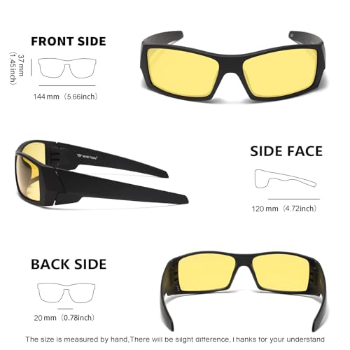 Image of WISTON Z87 Sunglasses Wrap Around Sunglasses for Men Rectangular Safety Glasses UV400 for Sport Working 8231