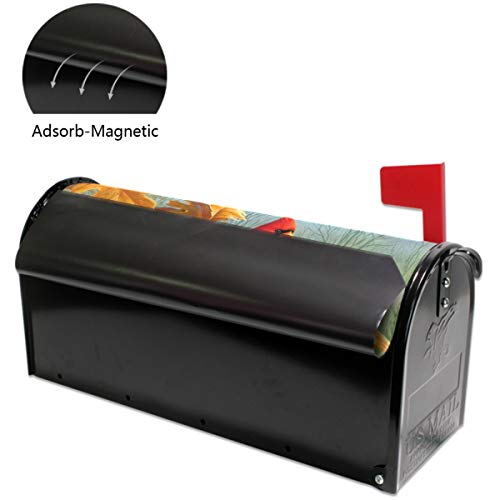 Image of Wamika Autumn Melody Mailbox Covers Standard Size Fall Cardinal Bird Sunflower Maple Leaves Magnetic Mail Wraps Cover Letter Post Box 21 inch Lx 18 inch W