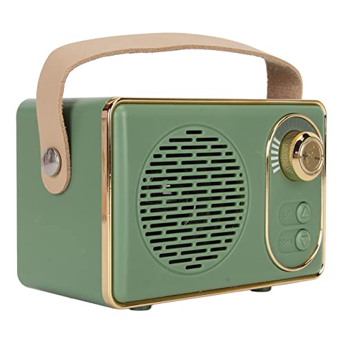 VBESTLIFE Retro Bluetooth Speaker, Mini Wireless Radio Vintage Speaker, 5W Powerful, Indoor Outdoor Small Speaker Support USB, TF Card, AUX Playback (green)