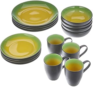 Creatable, 20220, HOT GREEN, Dinner Ware Set 16 pieces, Stone, Multicoloured, 34 x 31.5 x 33 cm