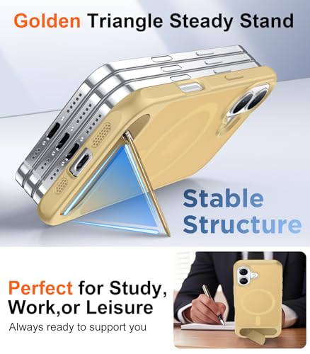 Image of Magnetic Compatible with iPhone 16 Plus Case, [Built-in Invisible Kickstand][Compatible with MagSafe] [Military Grade Shockproof] Slim Translucent Matte Phone Case for iPhone 16 Plus 6.7 inch