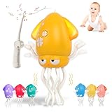 Sachie Dancing Octopus Baby Toy – Electric Crawling Octopus with Music & Lights, Rechargeable Sensory Toy for Infants & Toddlers, Fun Learning Gift for Boys & Girls(Yellow)