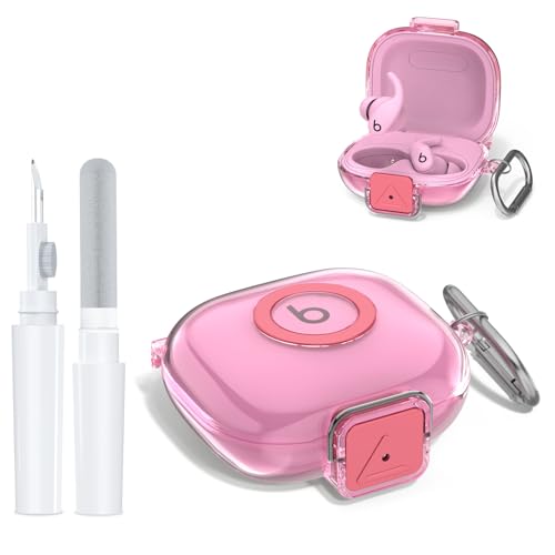 For Beats Powerbeats Fit �P�[�X TPU�X�C�b�`�� �S�ی�P�[�X �ϏՌ�/�����h�~ �N���[�i�[���J���r�i�t�� 4�F�W�J (���s���N�j
