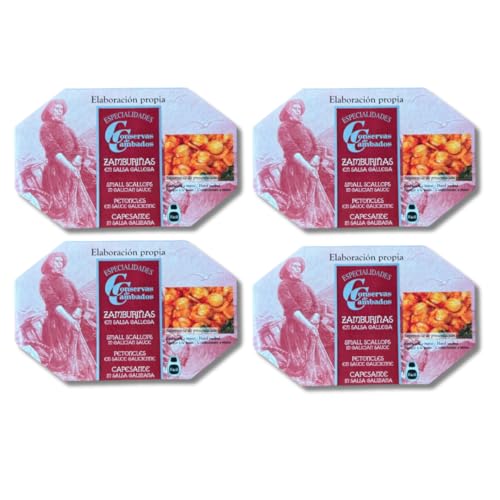 Conservas de Cambados - 4 Pack Small Scallops in Galician Sauce. Especialidades Conservas de Cambados, 111g x 4