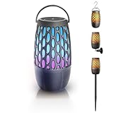 HUOLEME Outdoor Bluetooth Speaker with Flame Lights with IPX6 Waterpoof,10W HD Stereo...