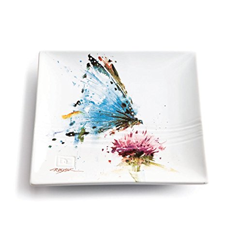 Big Sky Carvers Blue Morph Butterfly Snack Plate