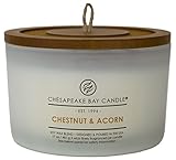 Chesapeake Bay Candle 3-Wick Scented Candle, Chestnut & Acorn, Coffee Table Jar