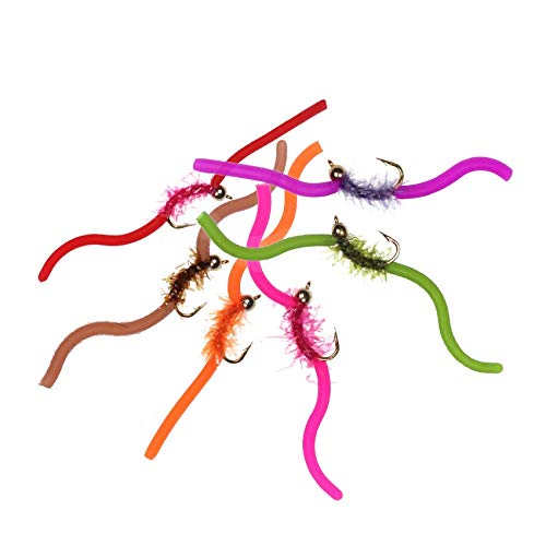 Outdoorfishing Trout Fly Assortment - San Juan Worm Power Bead 1 Dozen Wet Nymph Fly Fishing Flies -20-50Pcs (30Pieces Lot) #TOP7