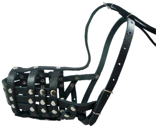 Bozal de malla transpirable con cuero protector para Doberman 2