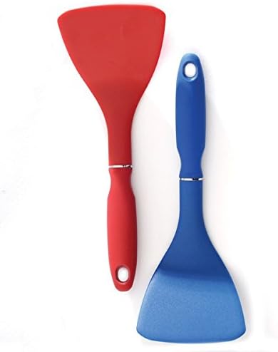 Norpro Media espátula de nailon resistente al calor de 10 pulgadas (2, combo rojo y azul)