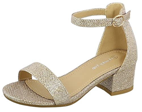 Image of Lucky Top Girls Dress Sandal Low Heel Ankle Strap