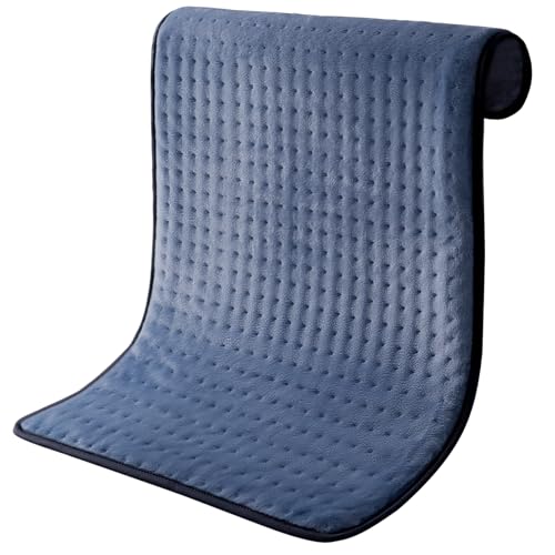 Heating Pad for Muscle Soreness and Tension - Soothing Warmth for Back, Legs, Abdomen, Soft Microfiber Flannel with Auto Shut-Off (Dusty Blue, 17"x32")