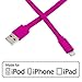 Aduro - Apple Certified / MFi - USB to Lightning FLAT Charge & Sync Cable fits all Apple Devices with Lightning Connector - iPhone 5 / 5S / 5C / 6, iPad 4, iPad Mini, iPad Air, New iPod Touch and Nano (3 Feet / 0.9 Meters) (Purple)