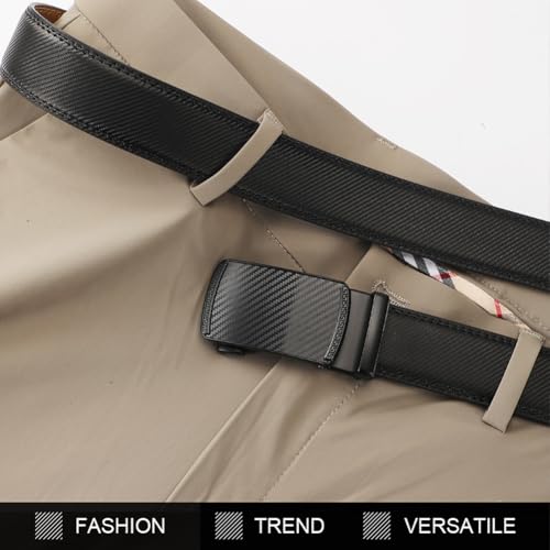Leather Ratchet Belt with Adjustable Buckle, Ratchet Belts for Men, Stylish Durable Casual Trim to Fit3