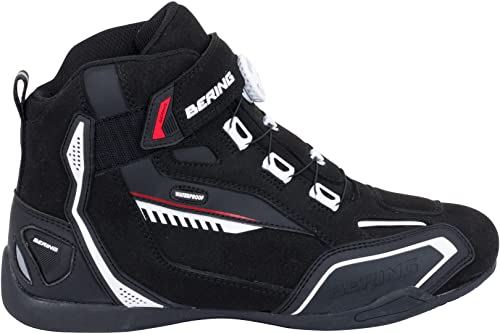 Bering Walter Chaussures de moto imperméables Noir/Blanc/Rouge 45