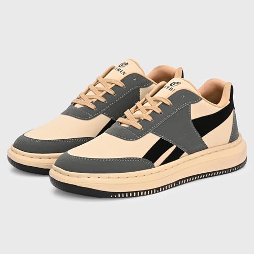 Image of Centrino Colorful Sneakers for Man | Shoes for Men Stylish | Casual Lightweight Lace-Up Canvas Walking Shoes | Cushioned Insole | Breathable Comfortable Anti-Skid | Trendy Colorblock Mens Shoes Daily (9588)