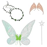 MKKZLPN Feenflügel Erwachsene 5pcs Feen Flügel Mit Elfenohren Feen Flügel Glitzernde...