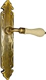 Materiales resistentes Imex El Zorro B-76840 Manilla latón rústico y Porcelana (Placa 275 x 45 mm)