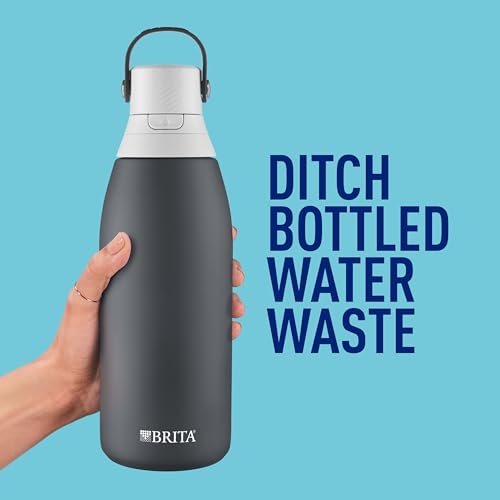 image for Brita Insulated Filtered Water Bottle with Straw, Reusable, Christmas 