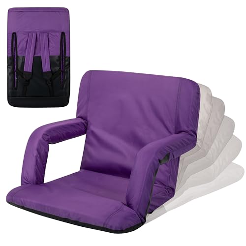 PICNIC TIME Ventura Portable Reclining Stadium Seat with Back Support,