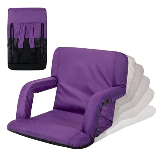 ONIVA - a Picnic Time brand Portable Ventura Reclining Stadium Seat for Bleachers, Purple, One Size (618-00-101-000-0)