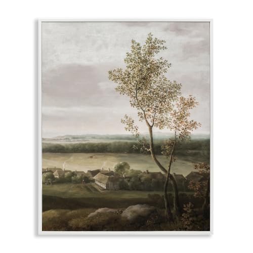 Classic Coastal House Landscape, 16 x 20 Inch Framed Giclée Print